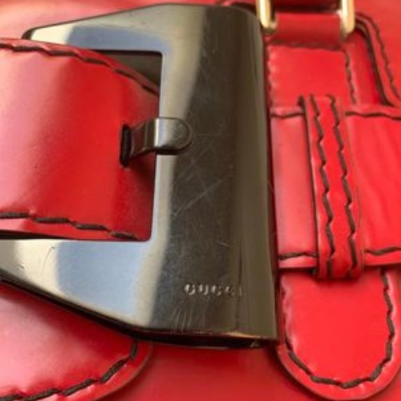 Gucci Red Coated Canvas and Leather Large Dialux Queen Bow Tote Bag - Picture 3 of 15